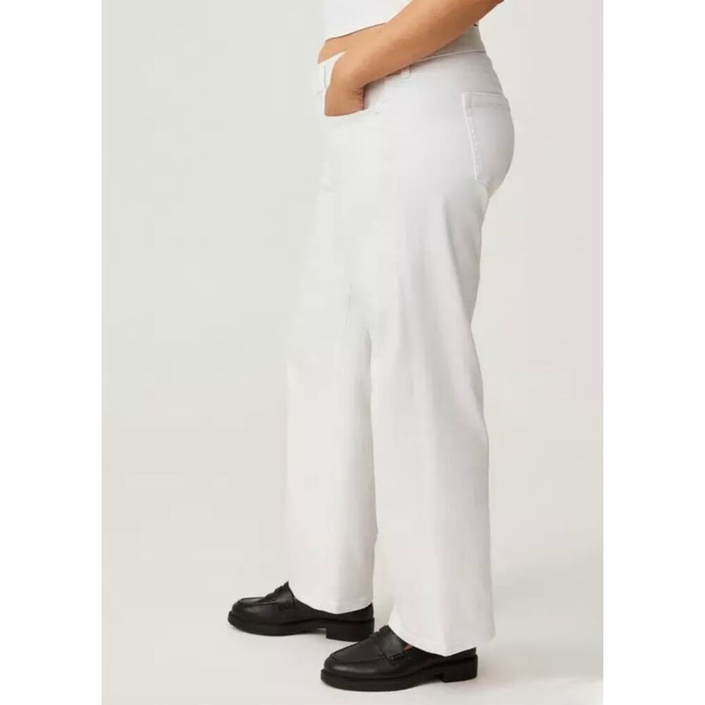 Torrid‎ Cotton White Perfect Wide Leg Vintage Stretch Mid Rise Jeans Size 10T - Picture 3 of 13